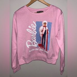NEW! NWT BARBIE Après-Ski You Later Sweatshirt Pink Size L